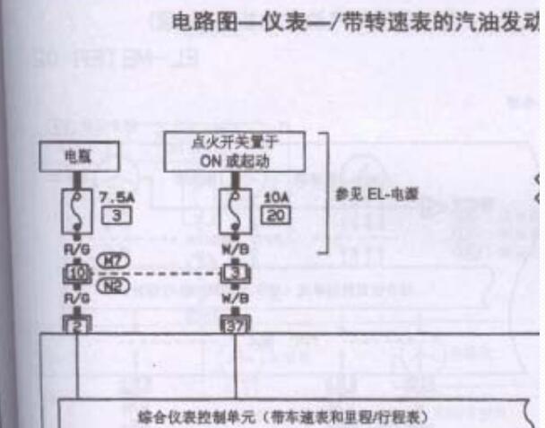 郑州日产锐骐仪表电路图