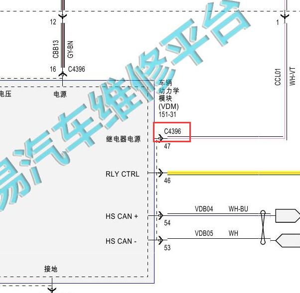 2016-2018年福特途睿欧空气悬挂电路图