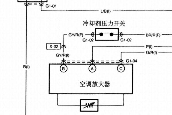 2006年海马普力马空调放大器电路图和位置