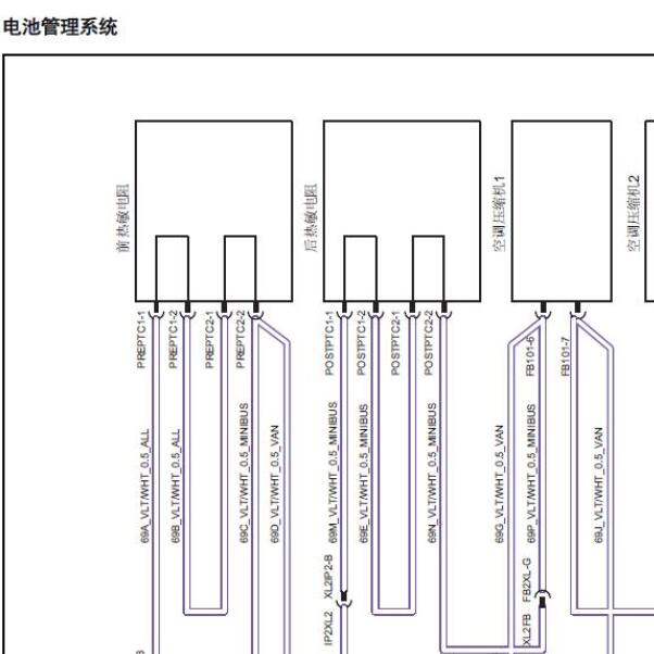 2018-2019年大通EV80 电池管理系统电路图