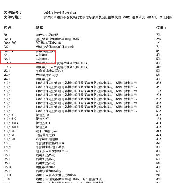 2015年奔驰GLK260 喇叭电路图