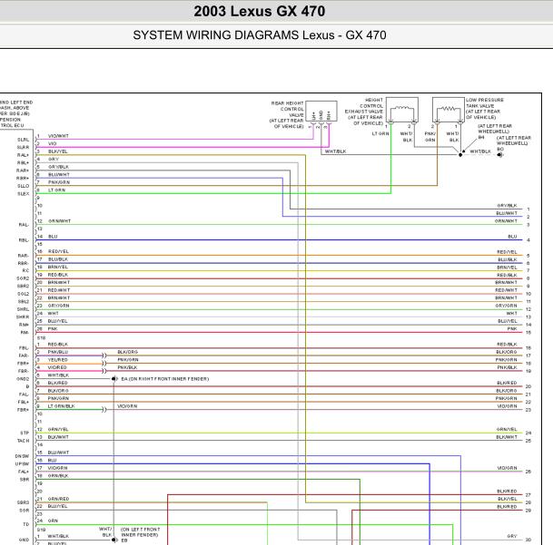 2003年雷克萨斯GX470悬架电路图