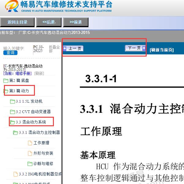 2013-2015年长安逸动混合动力系统维修手册