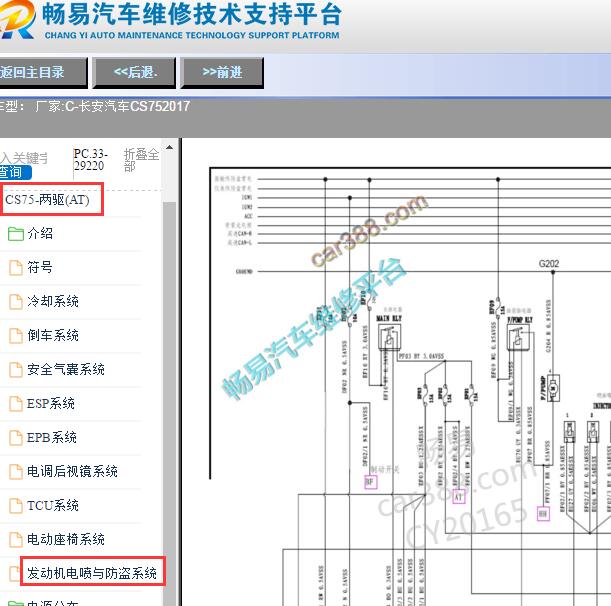 2017年长安汽车CS75发动机电路图