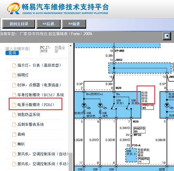 2009年起亚福瑞迪一键启动电路图