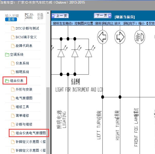2013-2015年长安汽车-欧力威（Oulove）仪表电路图