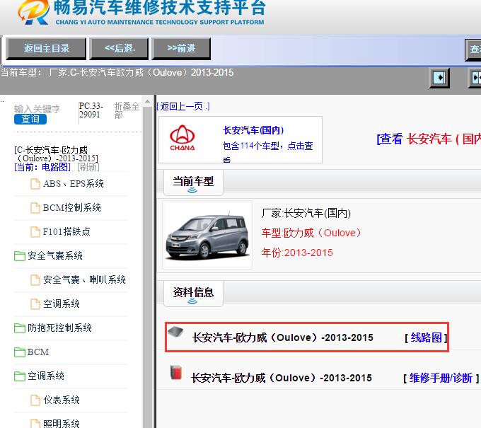 长安汽车-欧力威（Oulove）-2013-2015[ 线路图 ]