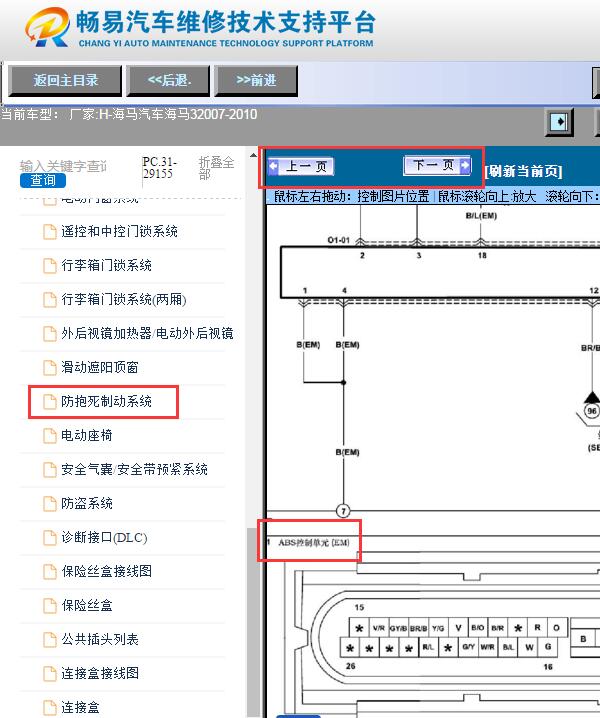2010年海马3  ABS电路图和针脚资料
