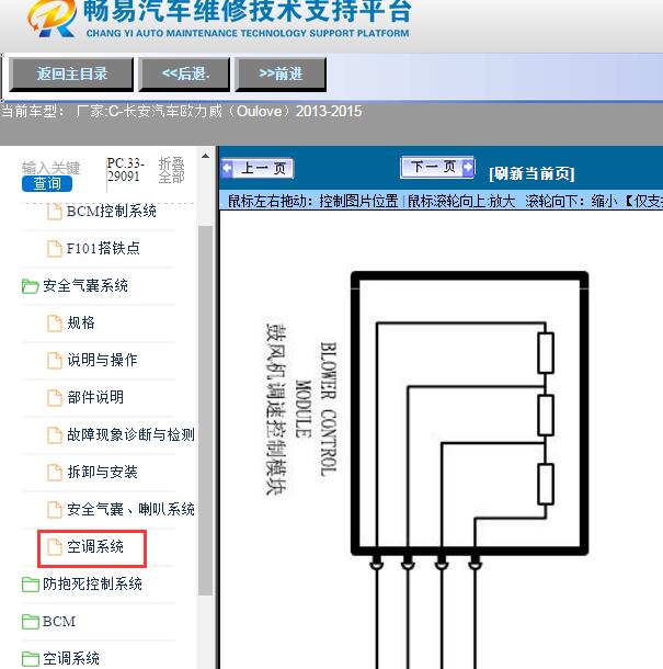 2013-2015年长安汽车-欧力威（Oulove）空调电路图