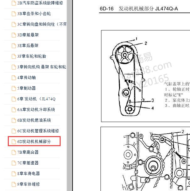 2006年长安之星JL474Q 发动机正时