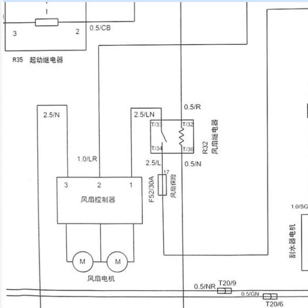 中华尊驰风扇电路图