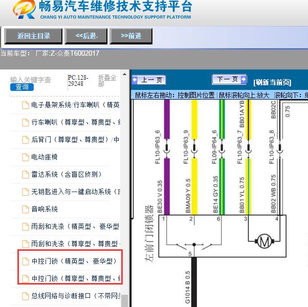 2017年众泰-T600左前门电路图