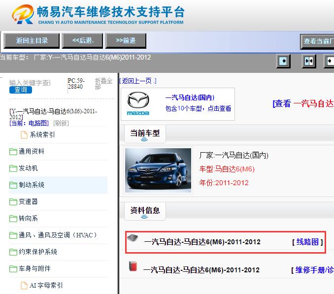 2011-2012年马自达M6电路图