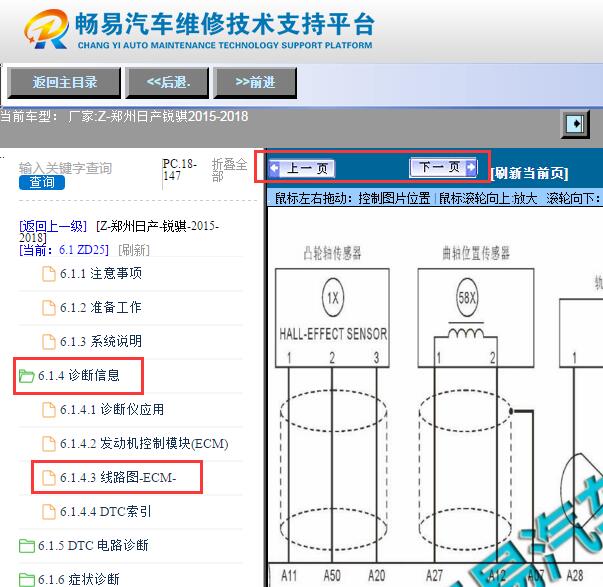 2015-2018年日产锐骐发动机电路图