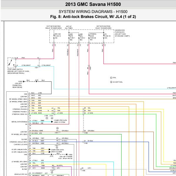 2013年GMC刹车开关电路图