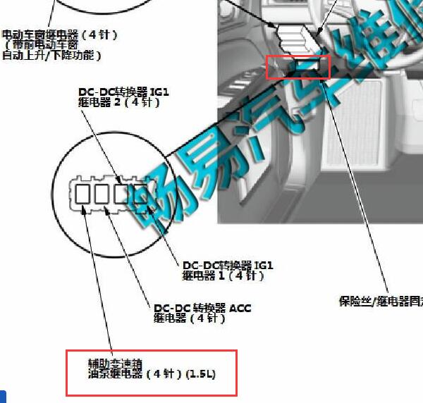 2017年本田冠道油泵继电器位置