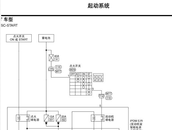 2009年日产骊威启动电路图