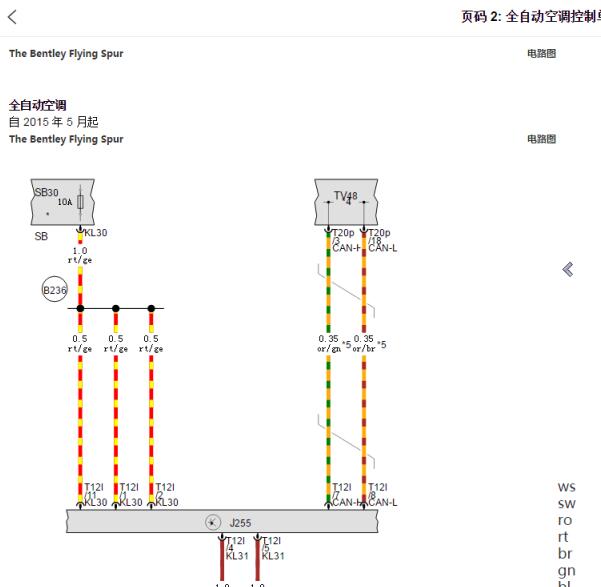 2017年宾利飞驰空调电路图