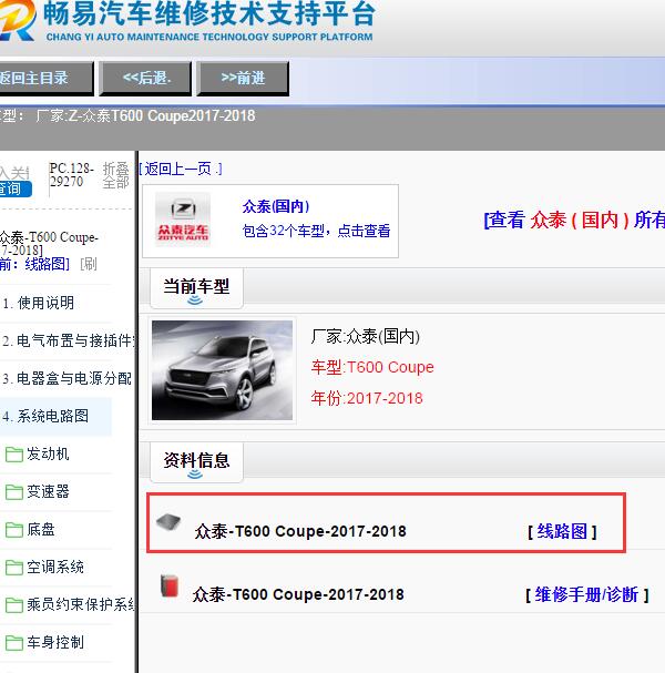 2017-2018年众泰T600 Coupe全车电路图