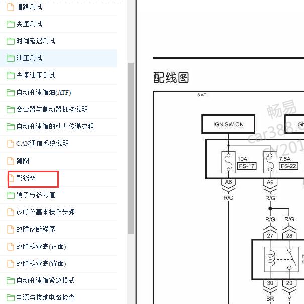 2015-2016年纳智捷U6 变速箱档位电路图