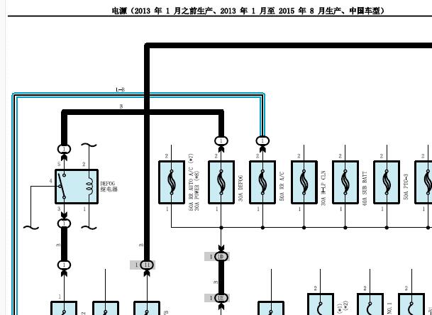 2009年丰田兰德酷路泽保险丝盒电路图
