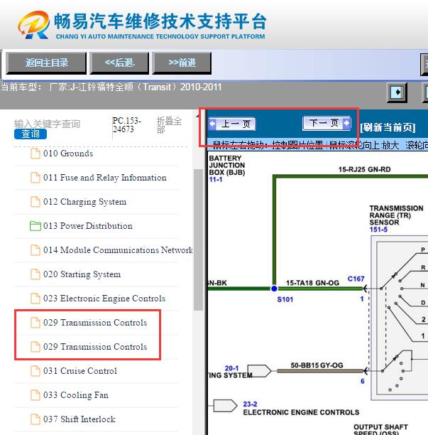 2011年福特全顺  手动变速箱电路图