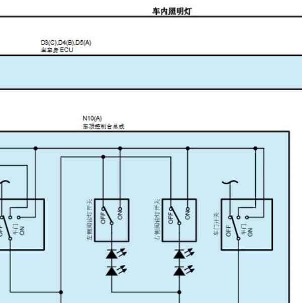 2020年丰田塞纳  室内灯电路图