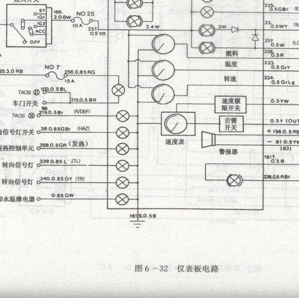 2007年上海汇众伊思坦纳仪表电路图