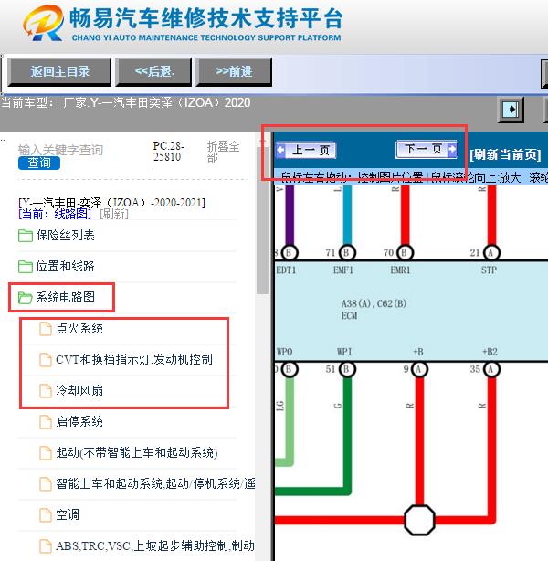2020年丰田奕泽  发动机电路图