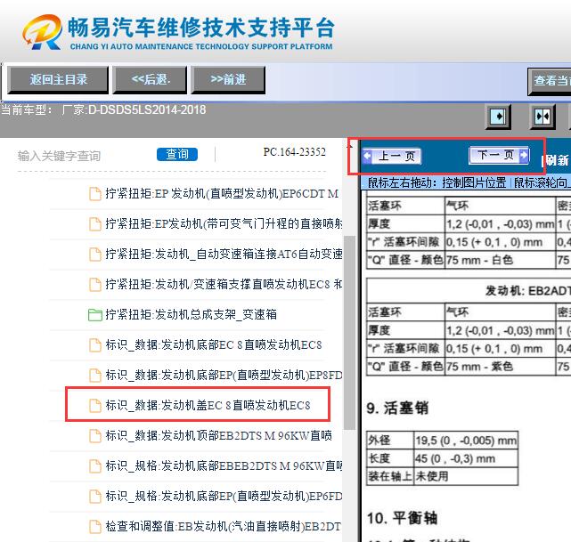 2014-2018年DS汽车DS5发动机活塞环间隙数据