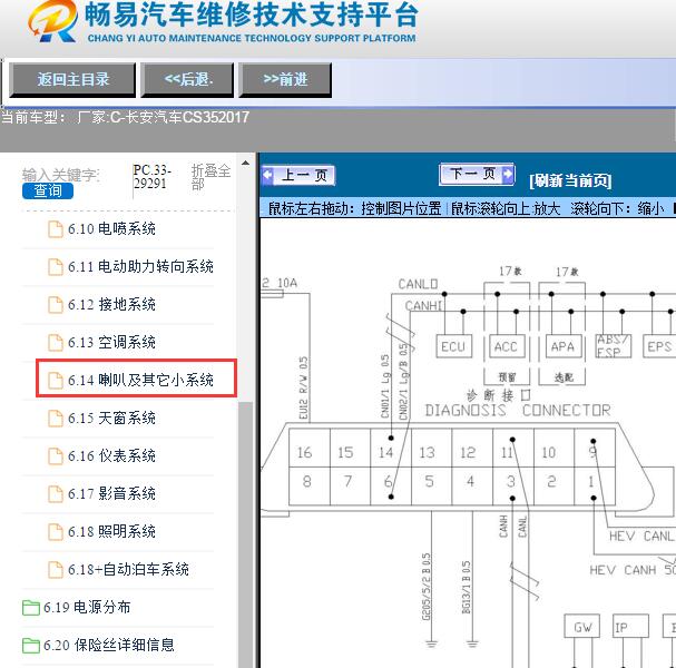 2017年长安汽车-CS35网关电路图