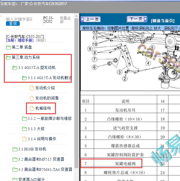 2017年长安汽车-CS35碳罐电磁阀位置