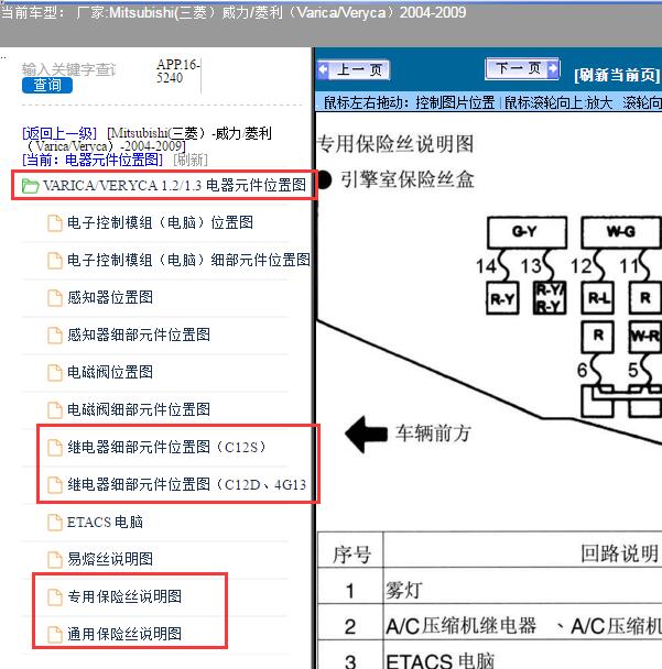 2004-2009年三菱菱利保险丝继电器位置