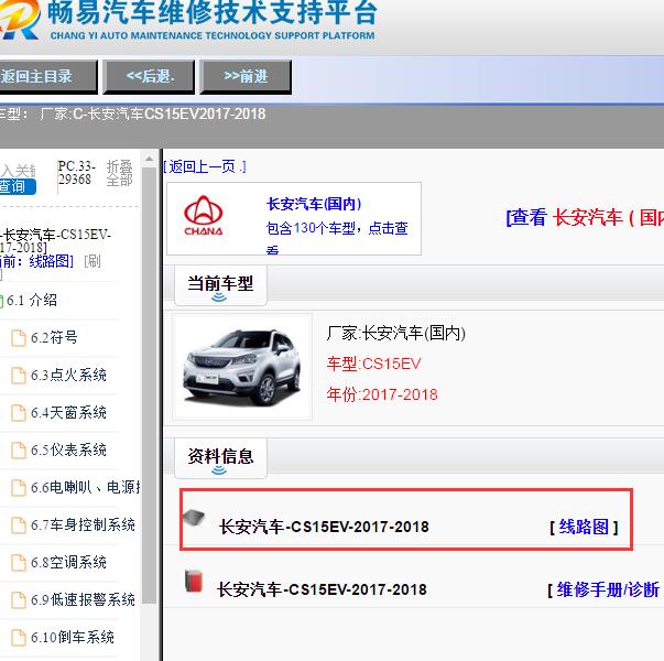 2017-2018年长安CS15EV全车电路图