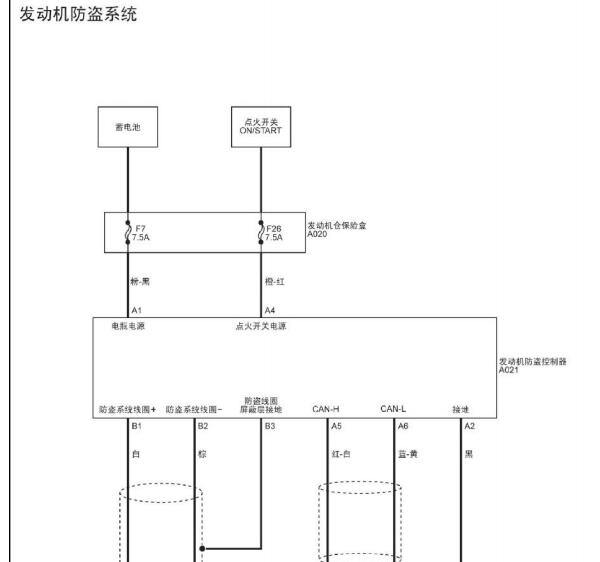 2020年福田拓路者钥匙启动防盗电路图