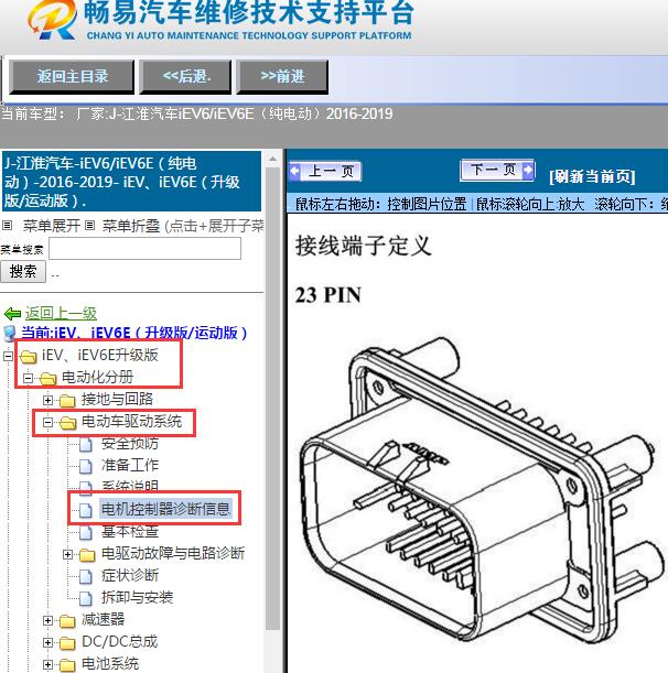 2016-2019年江淮汽车-iEV6/iEV6E（纯电动）电机控制器针脚定义