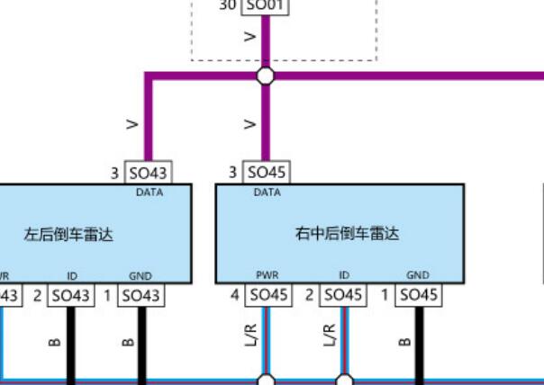 2021年吉利四代帝豪倒车雷达电路图