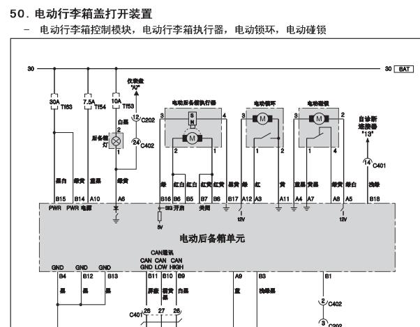 2005年双龙主席电动尾门电路图