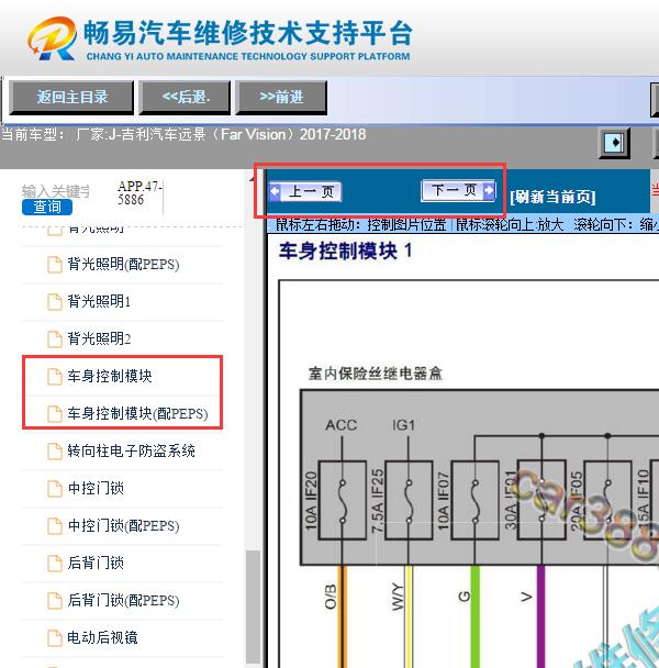 2017年吉利远景  车身模块电路图