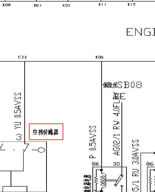 2017年长安欧尚A800  空挡位置传感器电路图