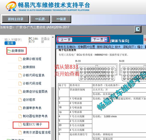 2016-2017年三菱劲炫4A92发动机针脚