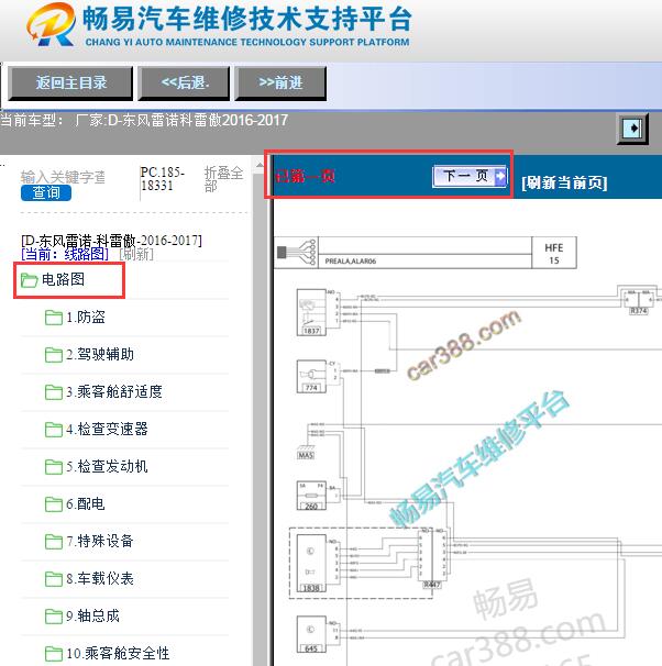 2016-2017年雷诺科雷傲电路图