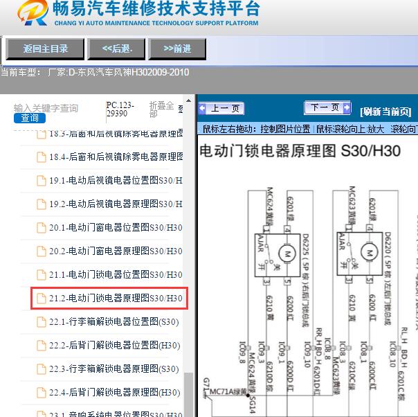 2009-2010年东风汽车-风神H30中控锁电路图