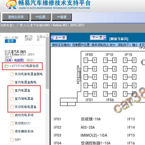 2015-2017年江淮汽车-瑞风M3（Refine M3）保险继电器分配