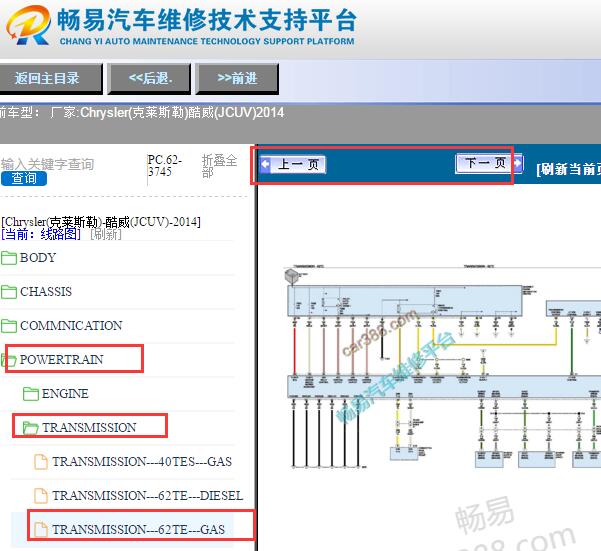2014年道奇酷威变速箱电路图
