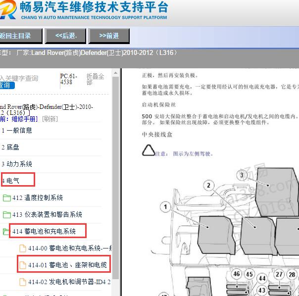 2010-2012年路虎卫士保险丝和继电器分配