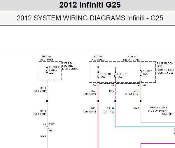 2012年英菲尼迪G25大灯电路图