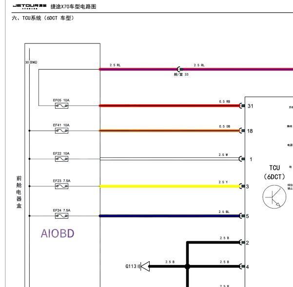 2021年捷途X70变速箱电路图