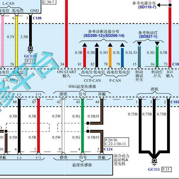 2019-2020年起亚K3发电机电路图