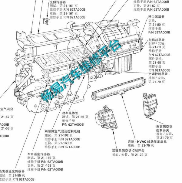 2008-2011年本田雅阁车内温度传感器位置